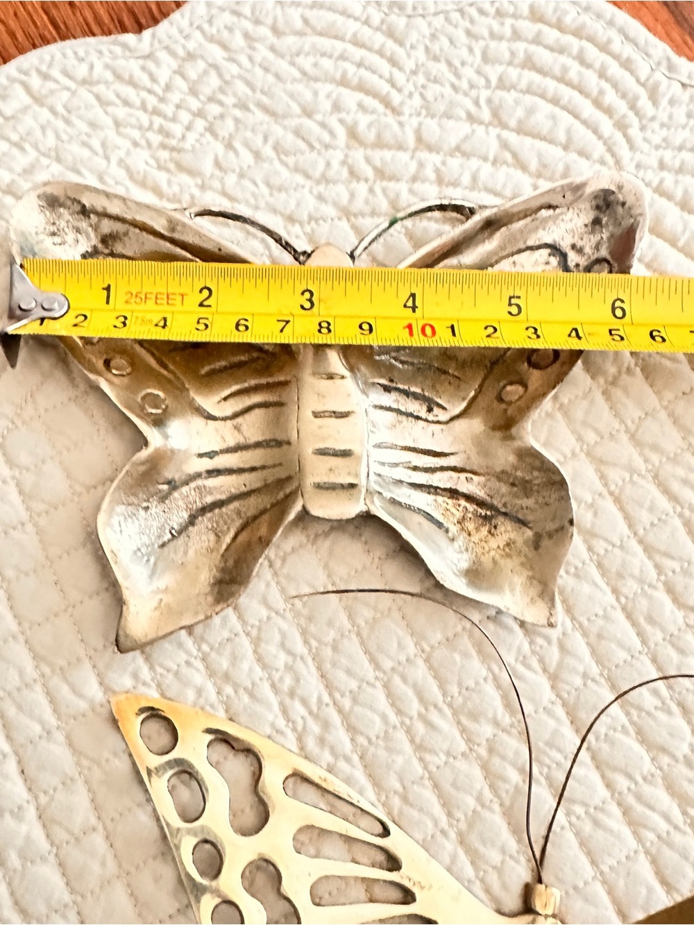 Vintage brass butterfly wall hanging and trinket dish lot - Picture 5 of 6